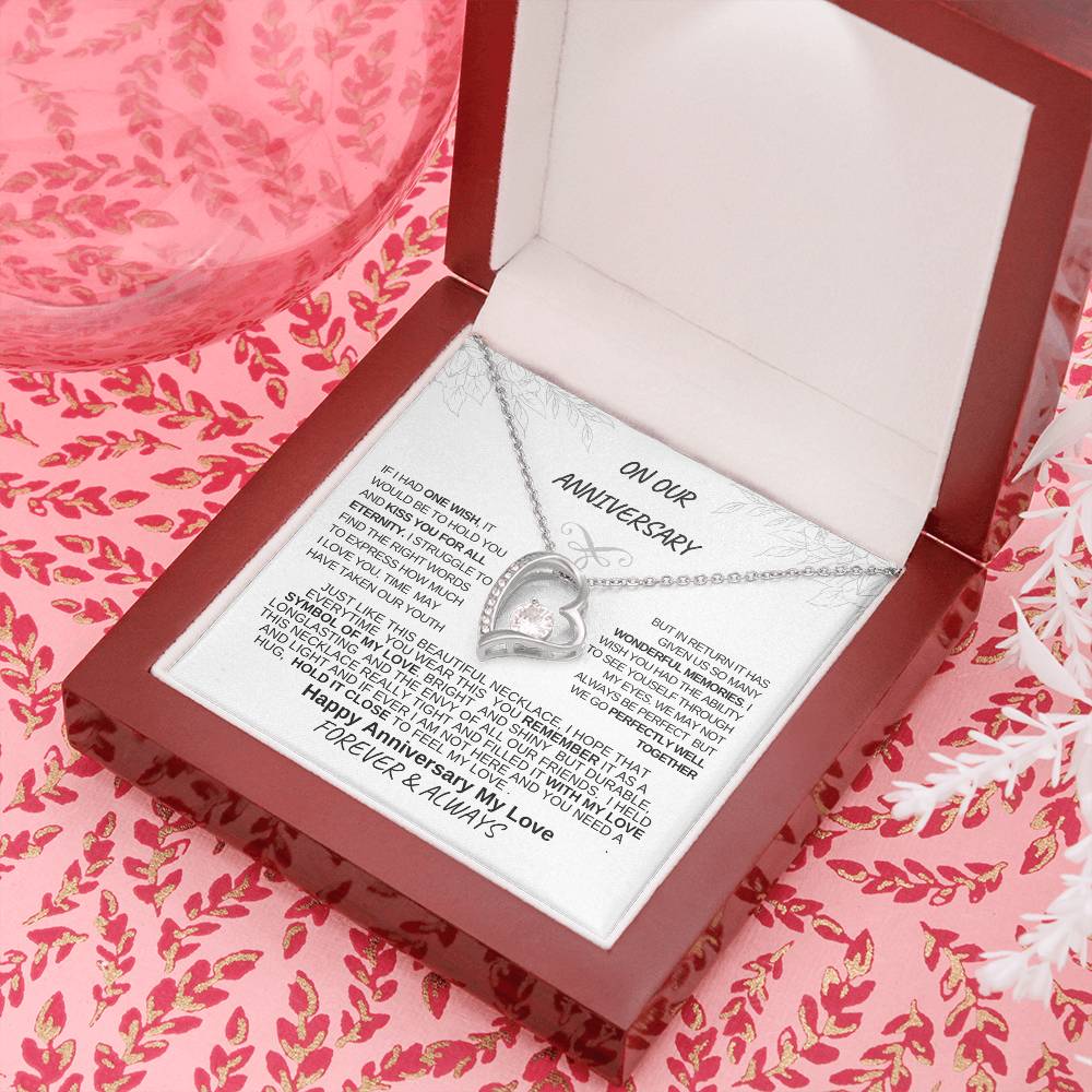 On Our Anniversary-Love Knot White Gold Necklace