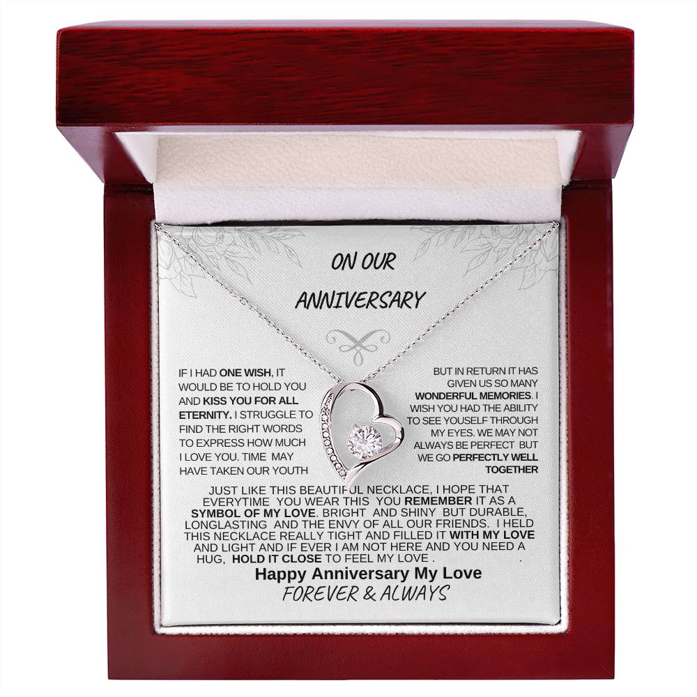 On Our Anniversary-Love Knot White Gold Necklace