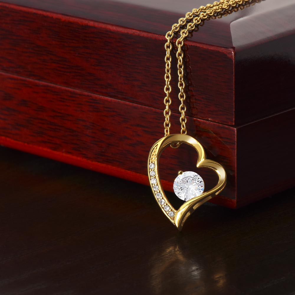 TO MY GORGEOUS WIFE I LOVE YOU MORE FOREVER HEART NECKLACE