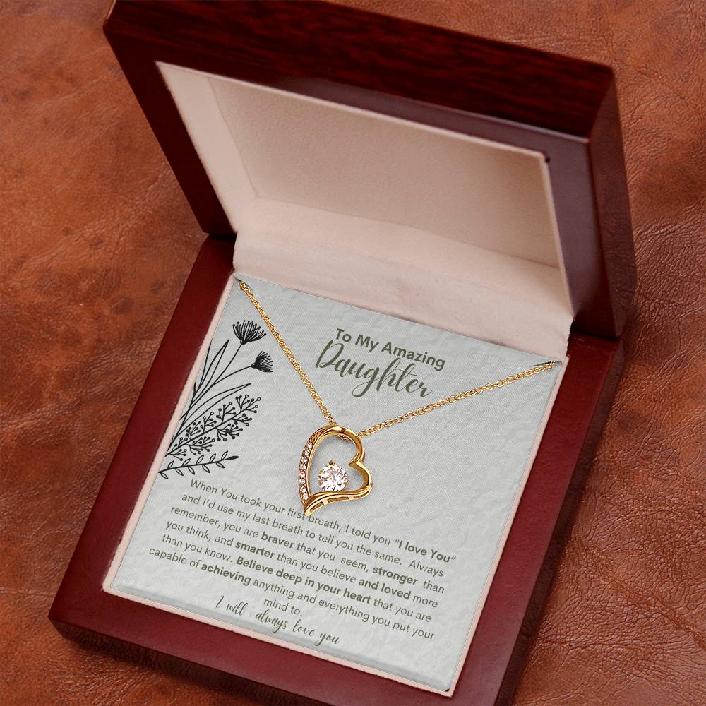 My Amazing Daughter You Are Capable-Heart Necklace