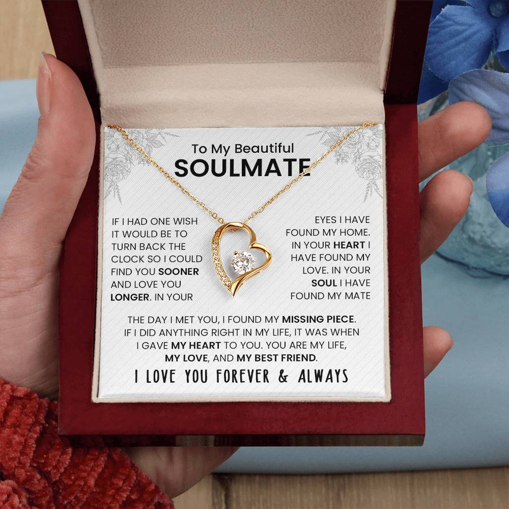 To My Soulmate | I Love You, Forever & Always - Forever Love Necklace