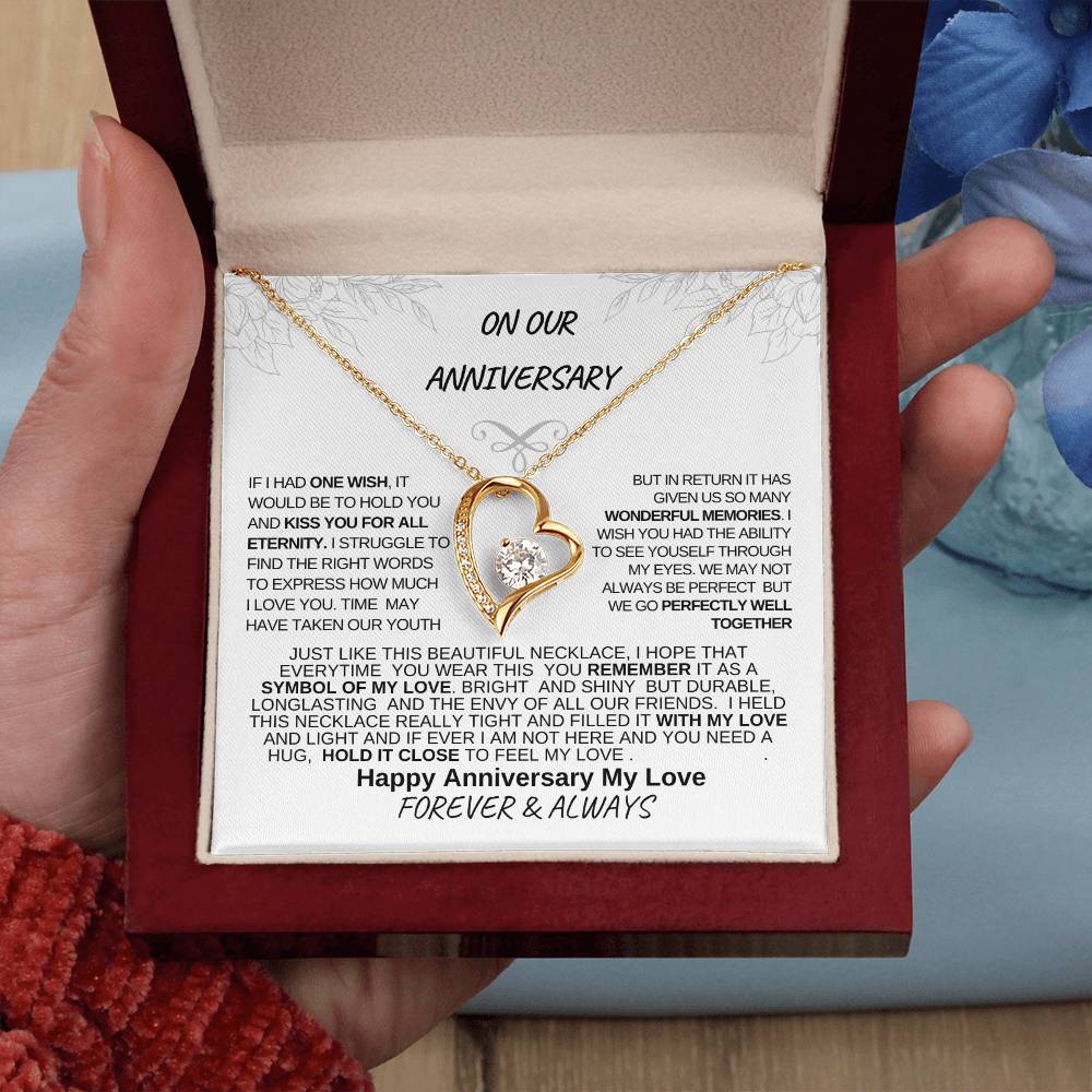 On Our Anniversary-Love Knot White Gold Necklace