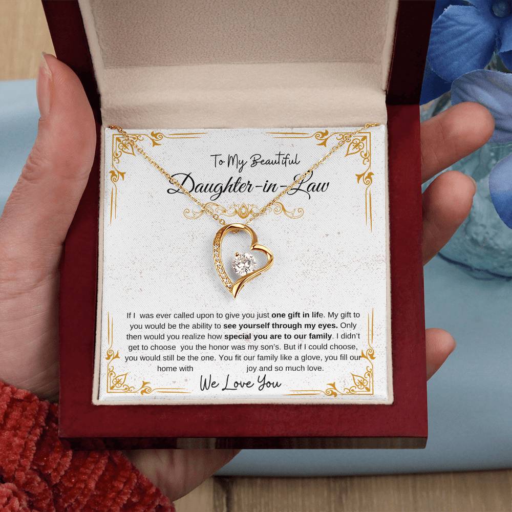 My Beautiful Daughter In Law | We Love You | Heart Necklace