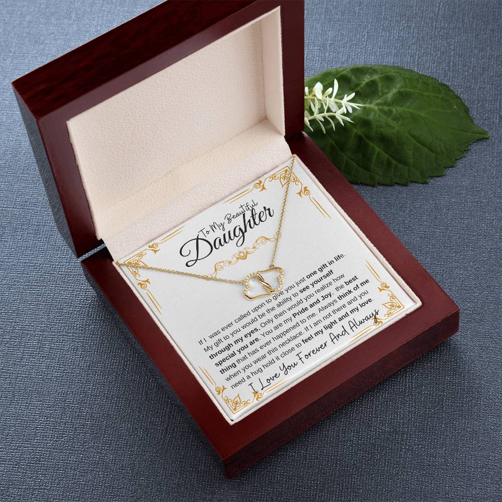 To My Beautiful Daughter: 10 Carat Everlasting Love Necklace