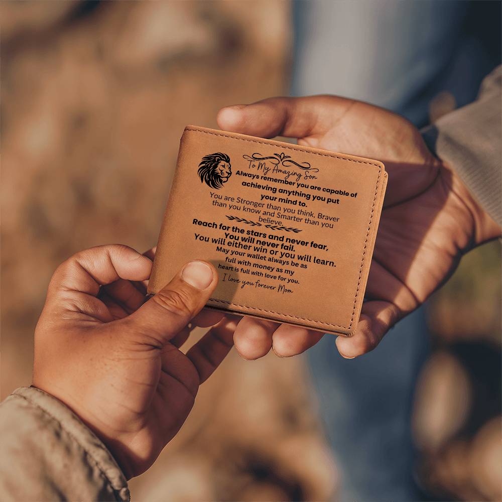 To My Amazing Son| Graduation Leather Wallet