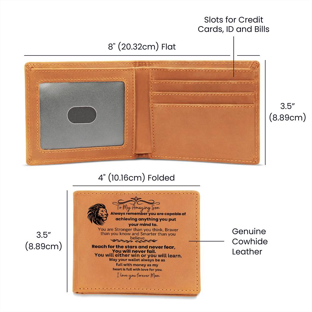 To My Amazing Son| Graduation Leather Wallet