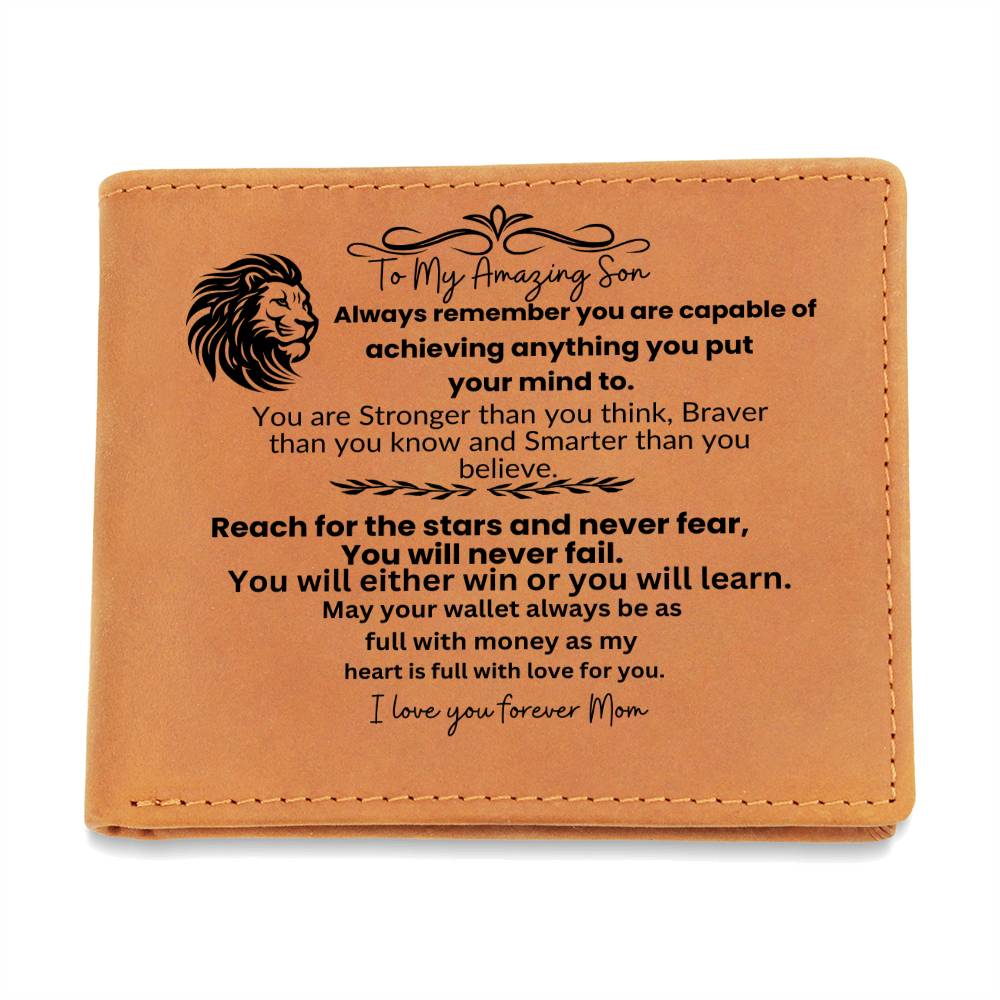 To My Amazing Son| Graduation Leather Wallet