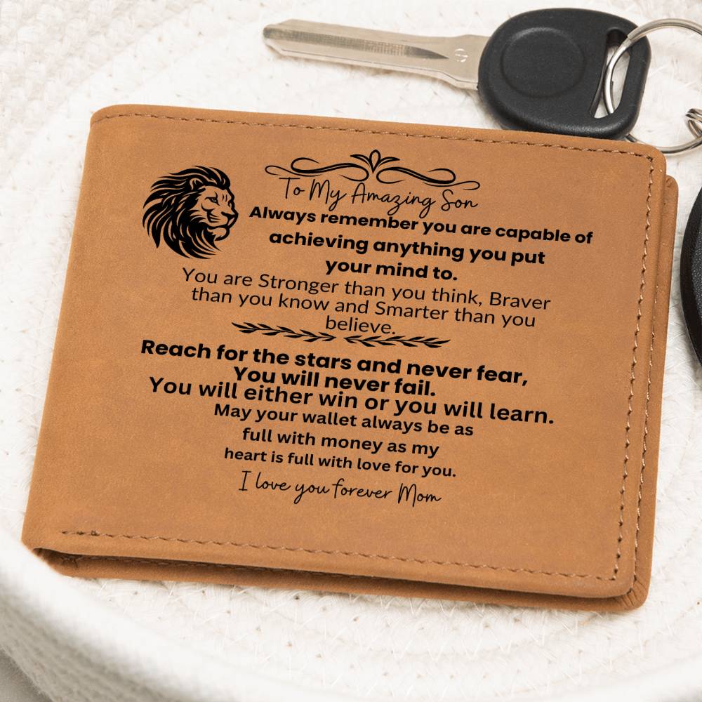 To My Amazing Son| Graduation Leather Wallet