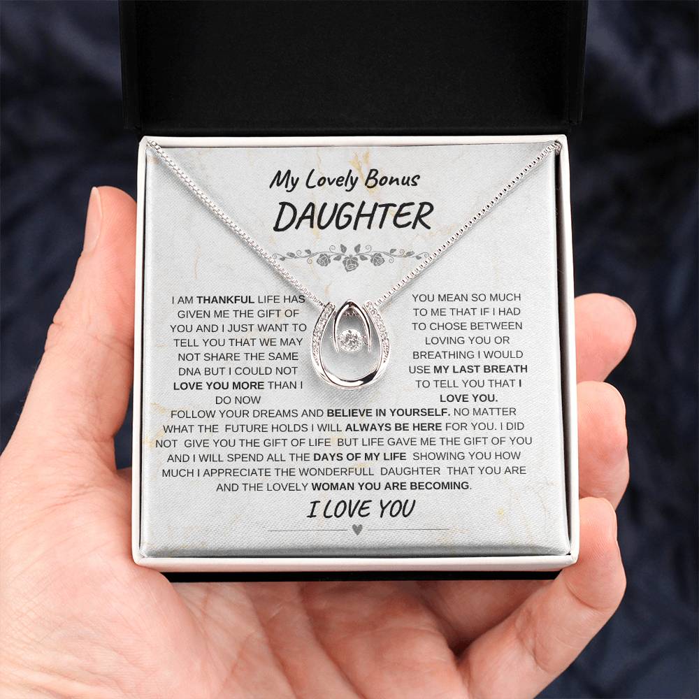 My Lovely Bonus Daughter-Lucky In Love Necklace