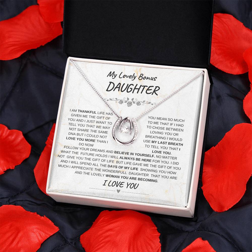 My Lovely Bonus Daughter-Lucky In Love Necklace
