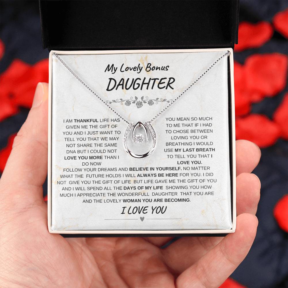 My Lovely Bonus Daughter-Lucky In Love Necklace