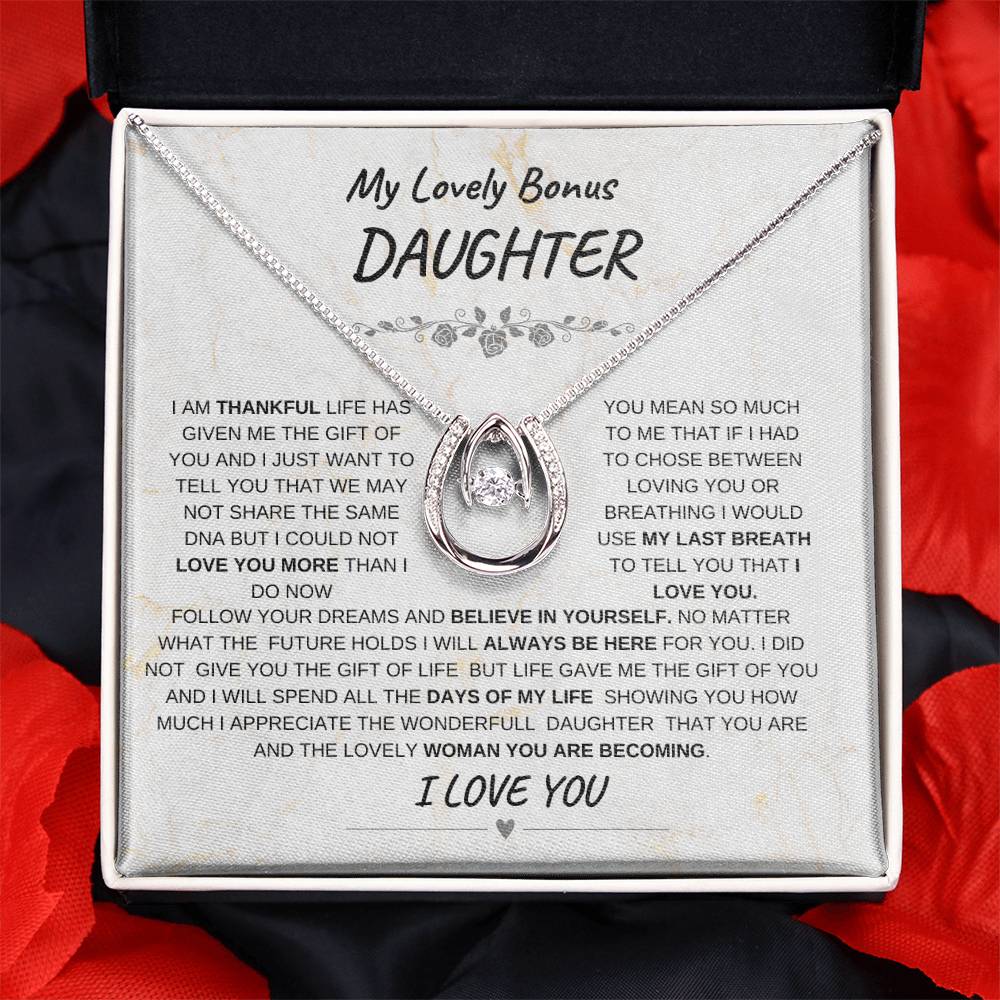 My Lovely Bonus Daughter-Lucky In Love Necklace