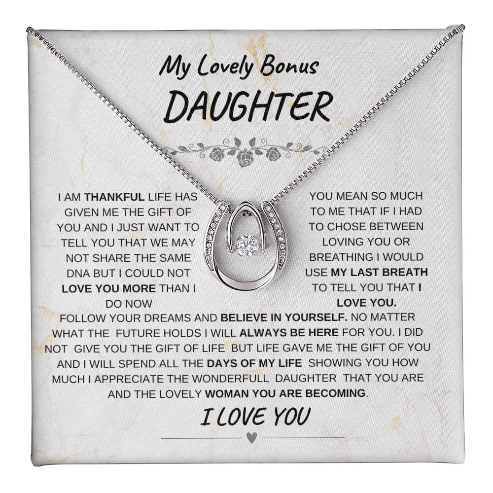 My Lovely Bonus Daughter-Lucky In Love Necklace