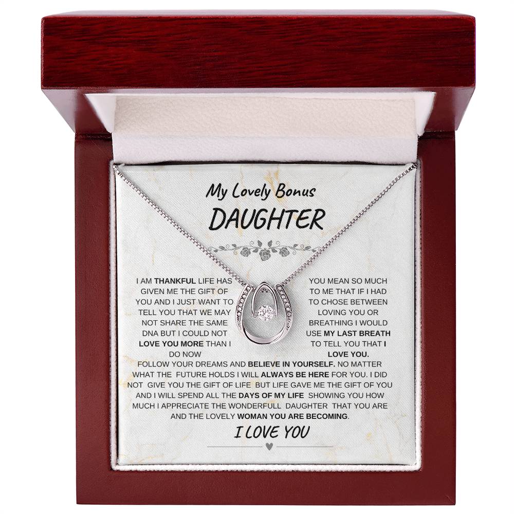 My Lovely Bonus Daughter-Lucky In Love Necklace