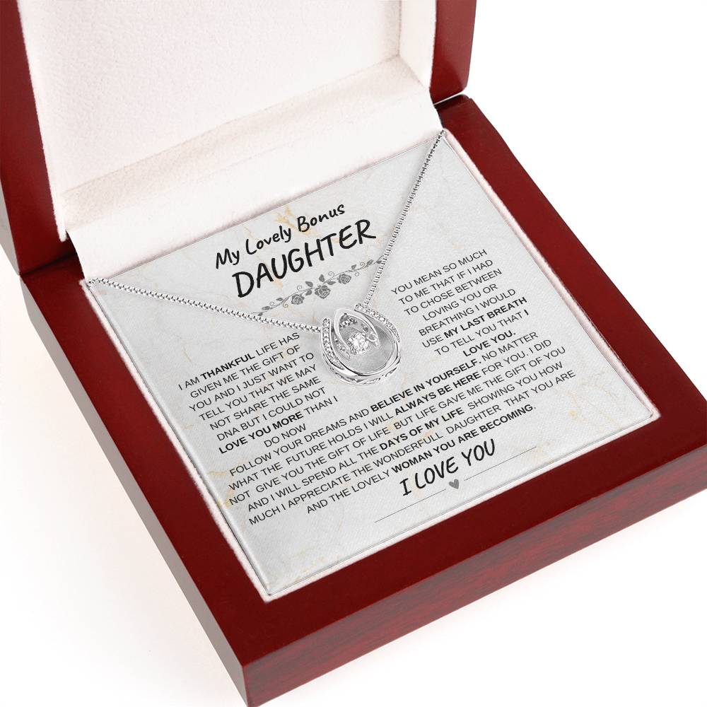 My Lovely Bonus Daughter-Lucky In Love Necklace