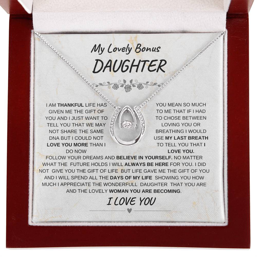 My Lovely Bonus Daughter-Lucky In Love Necklace