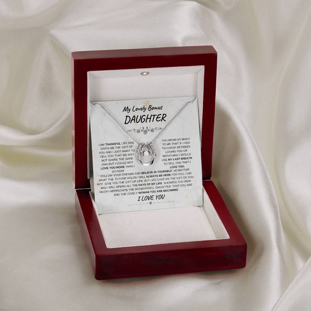 My Lovely Bonus Daughter-Lucky In Love Necklace