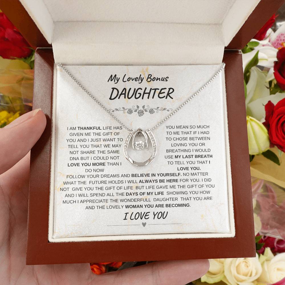 My Lovely Bonus Daughter-Lucky In Love Necklace
