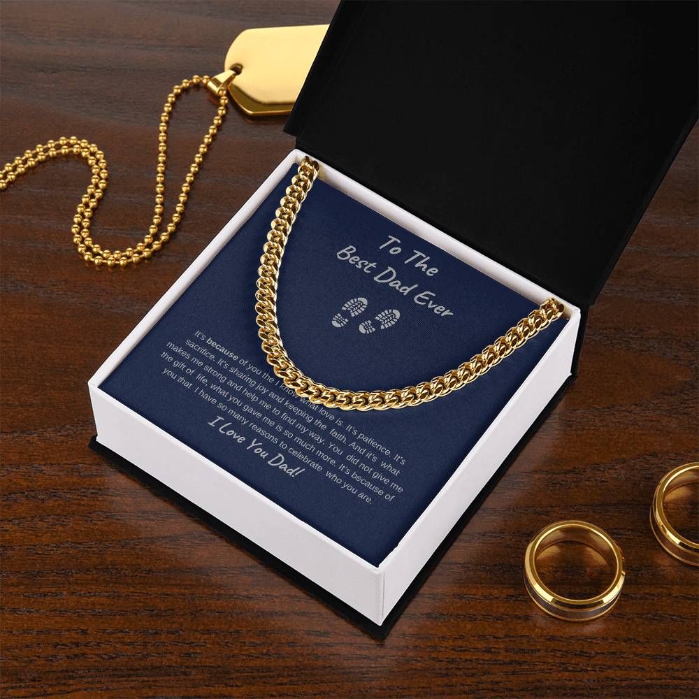 To The Best Dad Ever-Cuban Chain Necklace