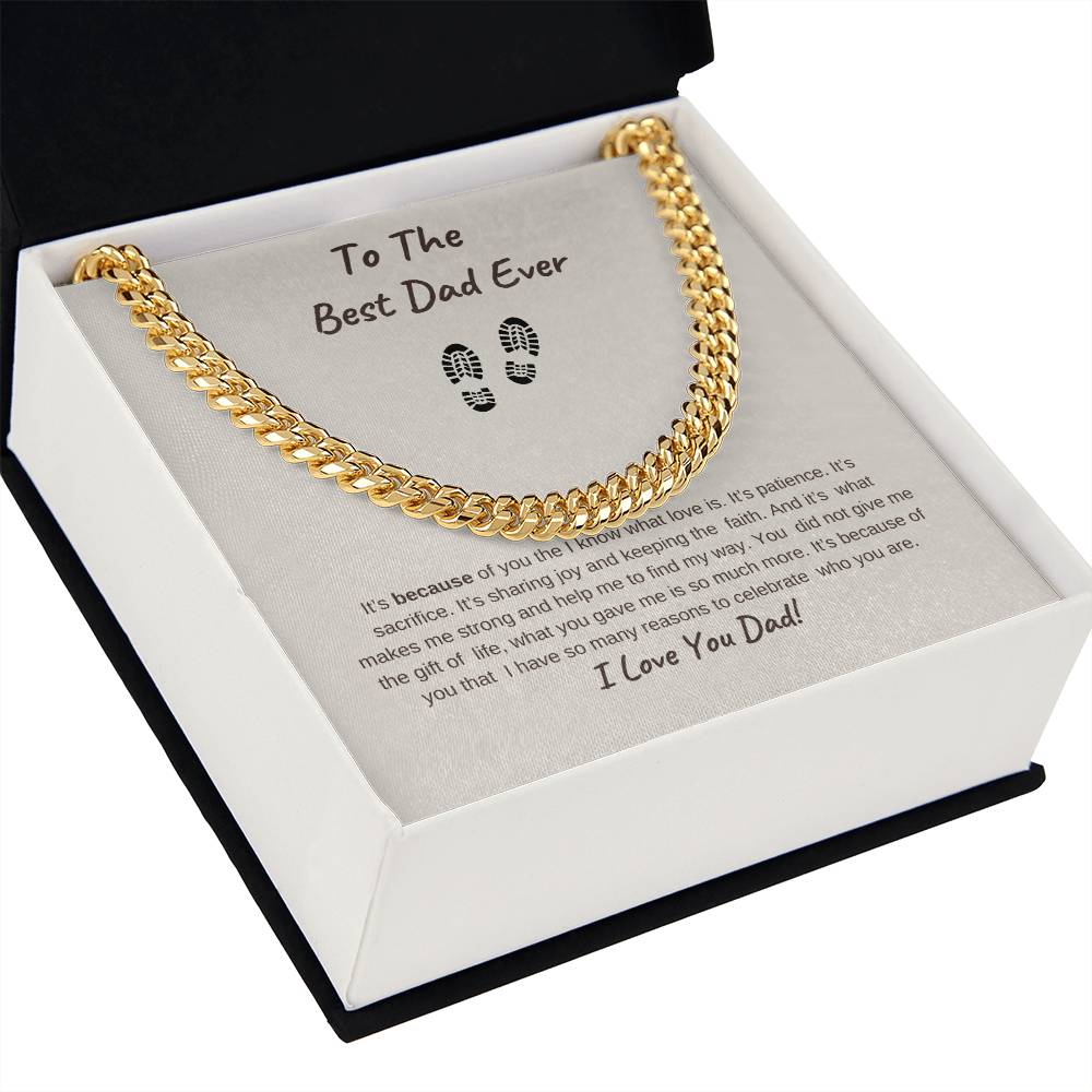 TO The Best Dad Ever-Gold Cuban Necklace