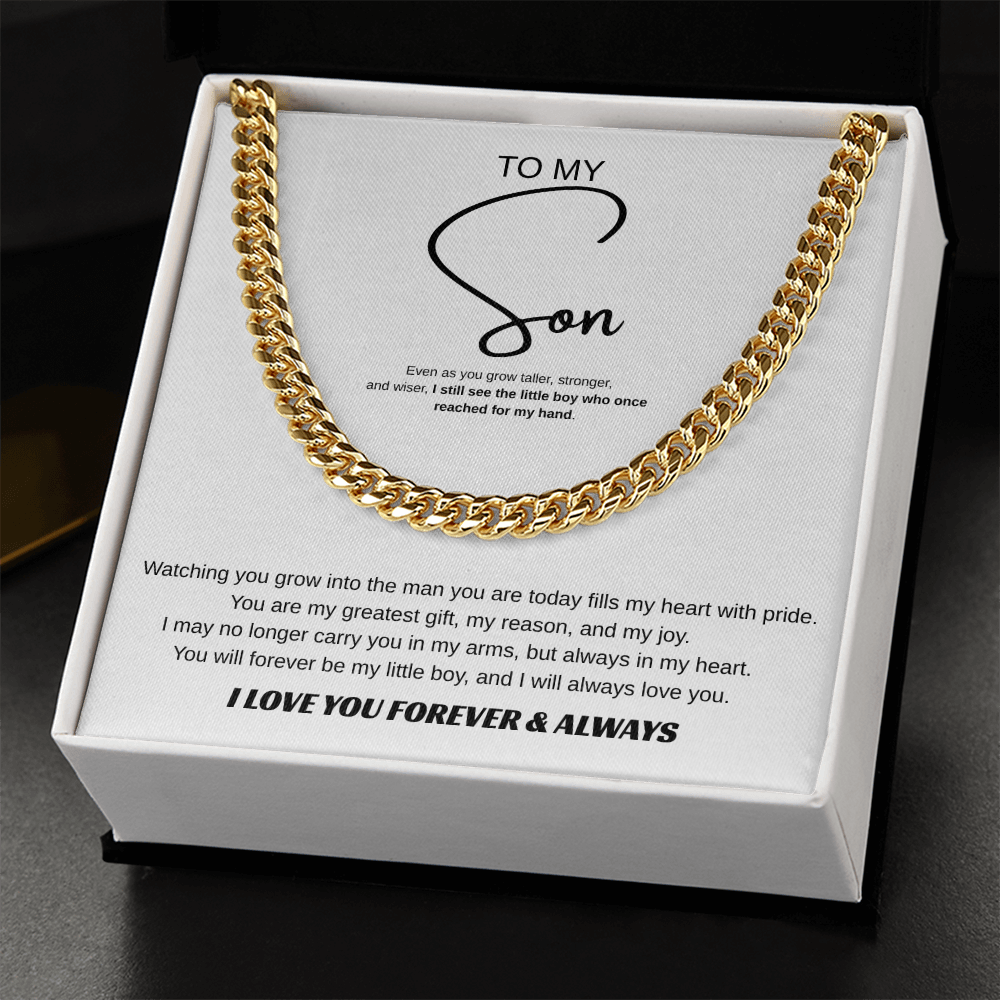 To My Son | Always In My Heart Cuban Necklace
