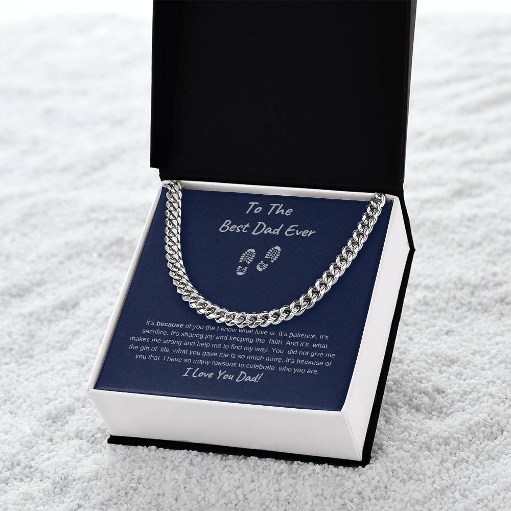 To The Best Dad Ever-Cuban Chain Necklace