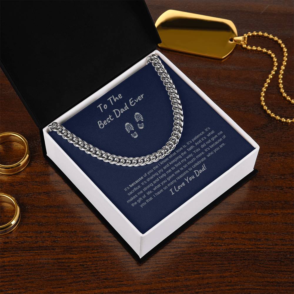 To The Best Dad Ever-Cuban Chain Necklace