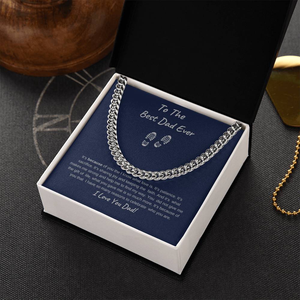 To The Best Dad Ever-Cuban Chain Necklace