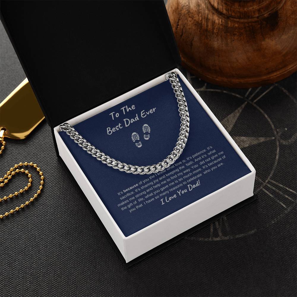 To The Best Dad Ever-Cuban Chain Necklace