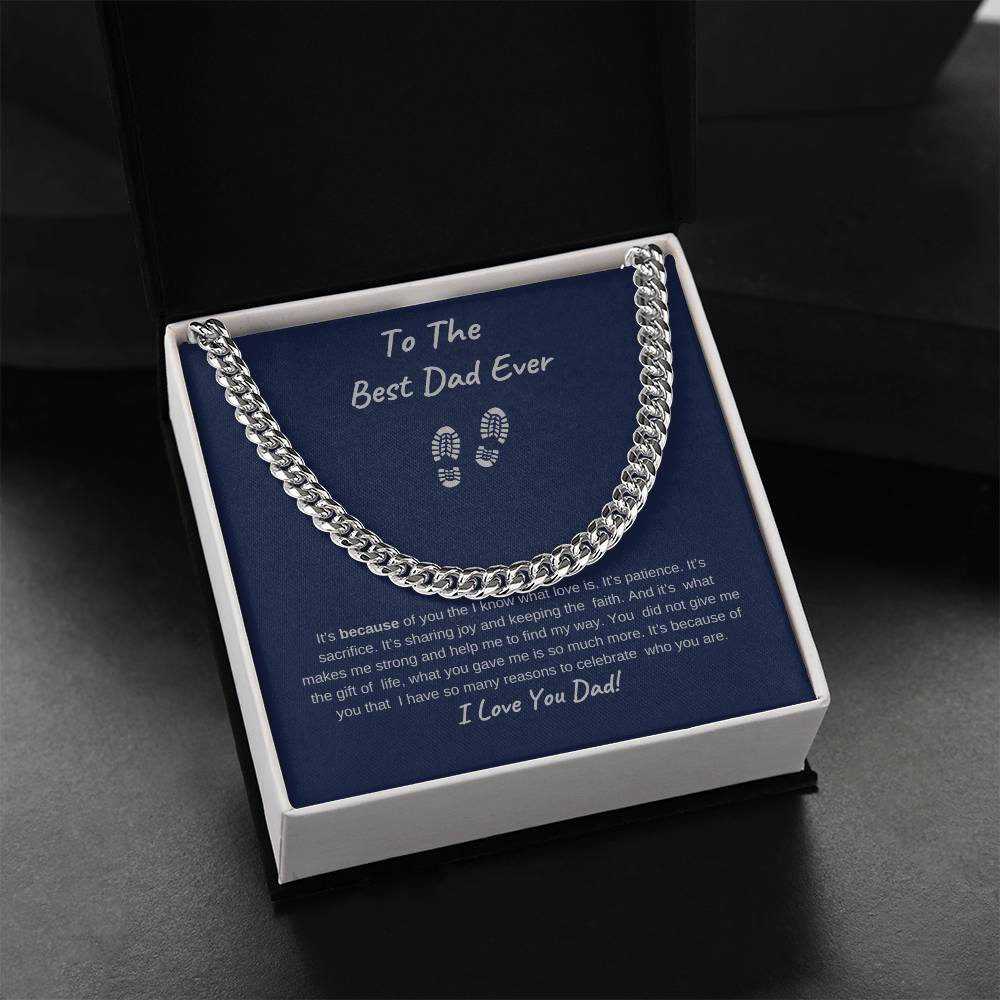 To The Best Dad Ever-Cuban Chain Necklace