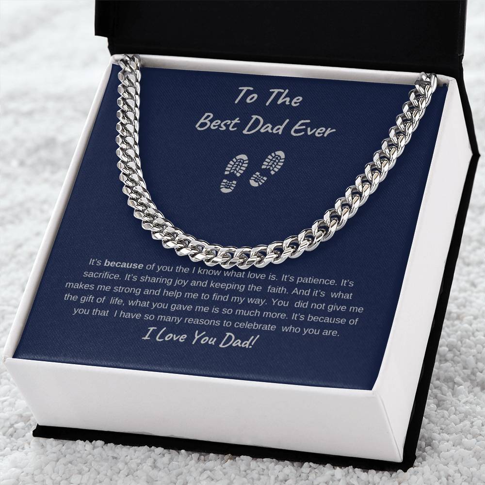 To The Best Dad Ever-Cuban Chain Necklace
