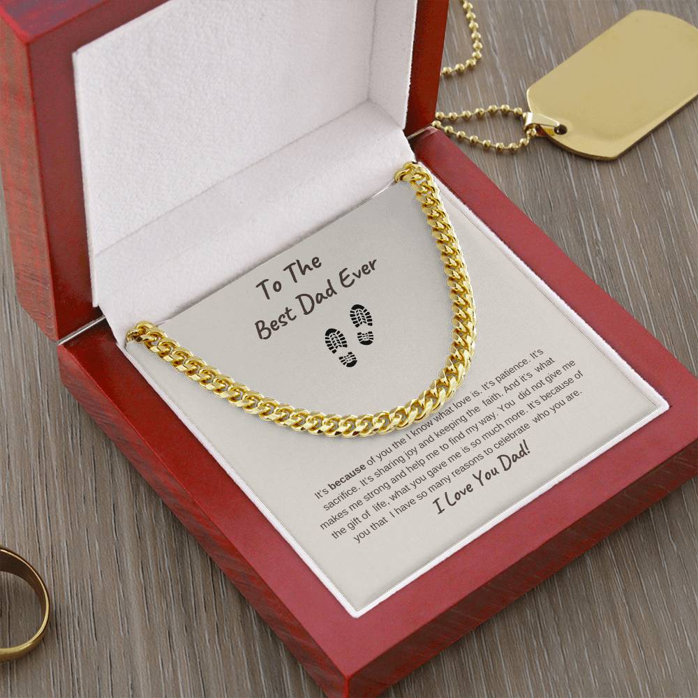 TO The Best Dad Ever-Gold Cuban Necklace