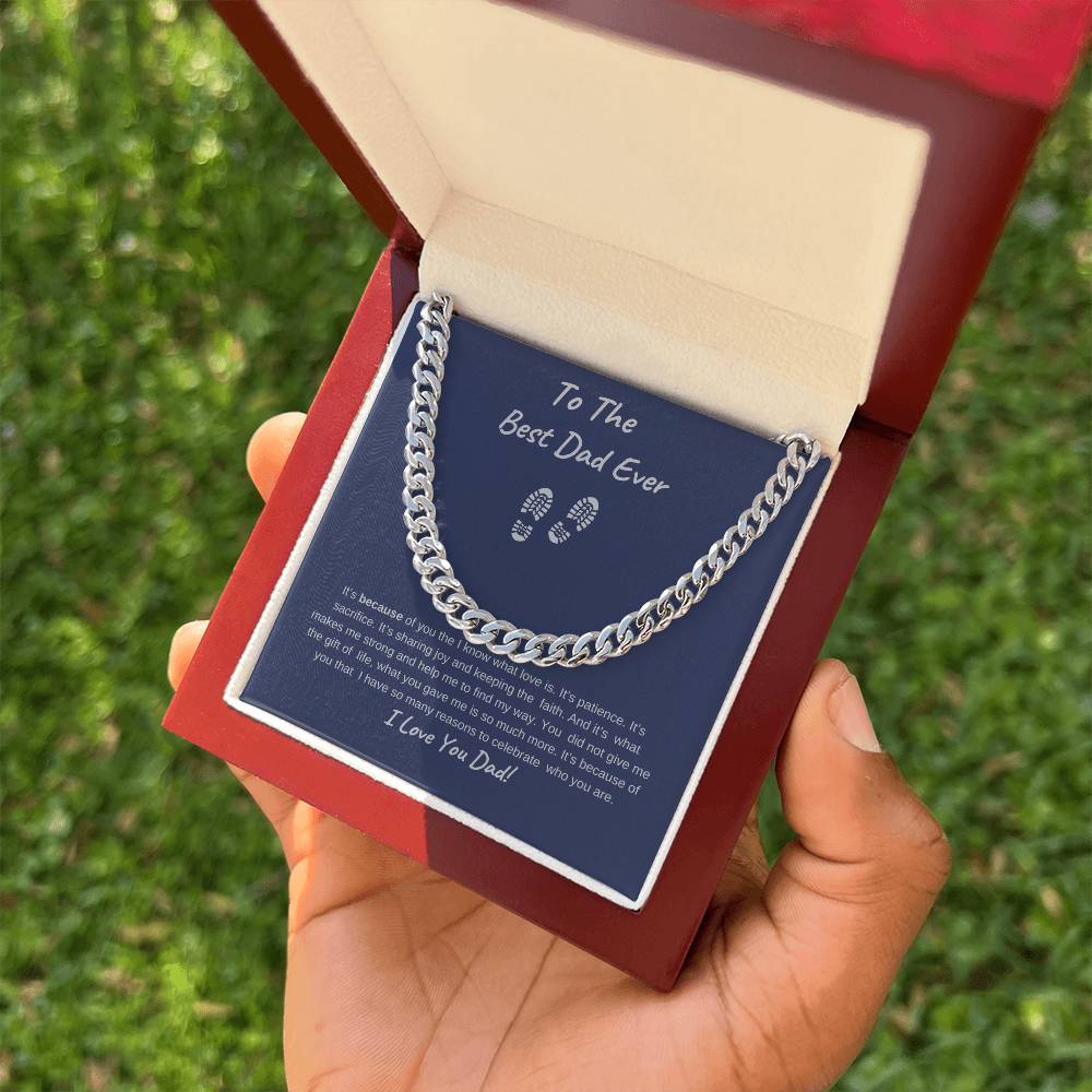 To The Best Dad Ever-Cuban Chain Necklace
