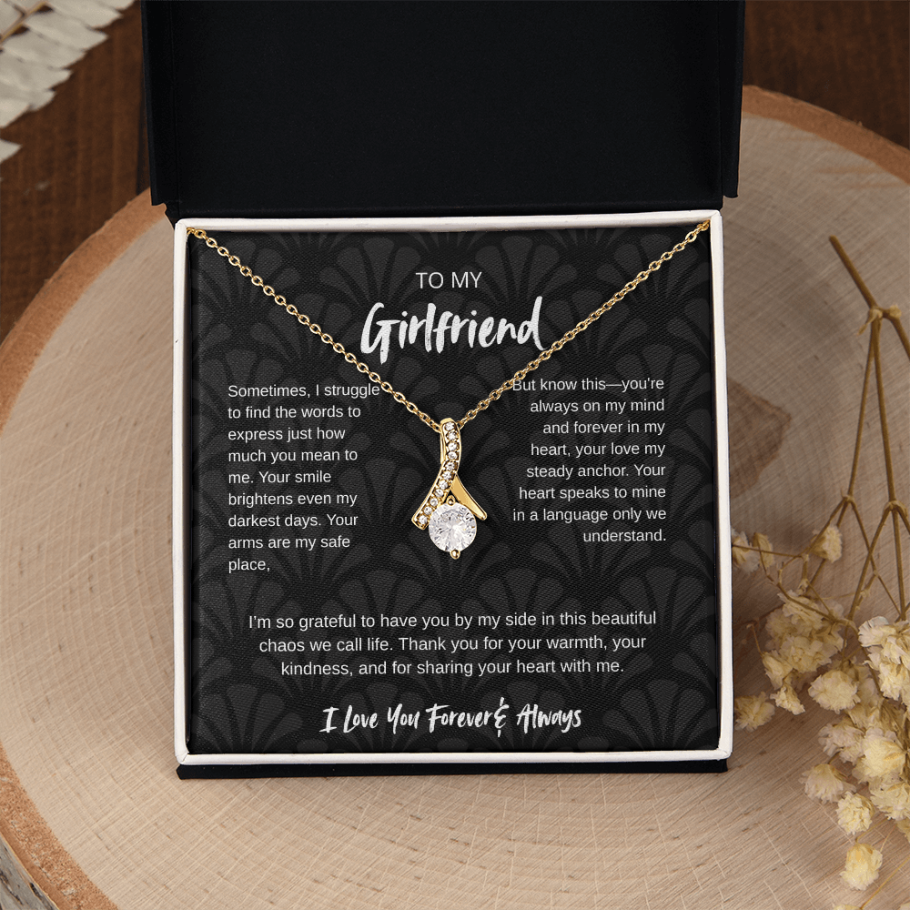 To My Girlfriend – Forever & Always |Necklace with Romantic Message Card