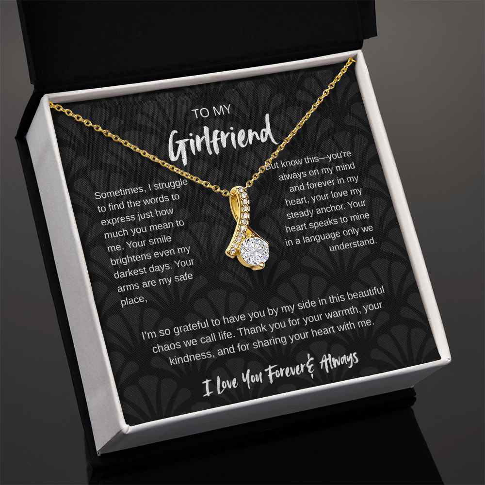 To My Girlfriend – Forever & Always |Necklace with Romantic Message Card