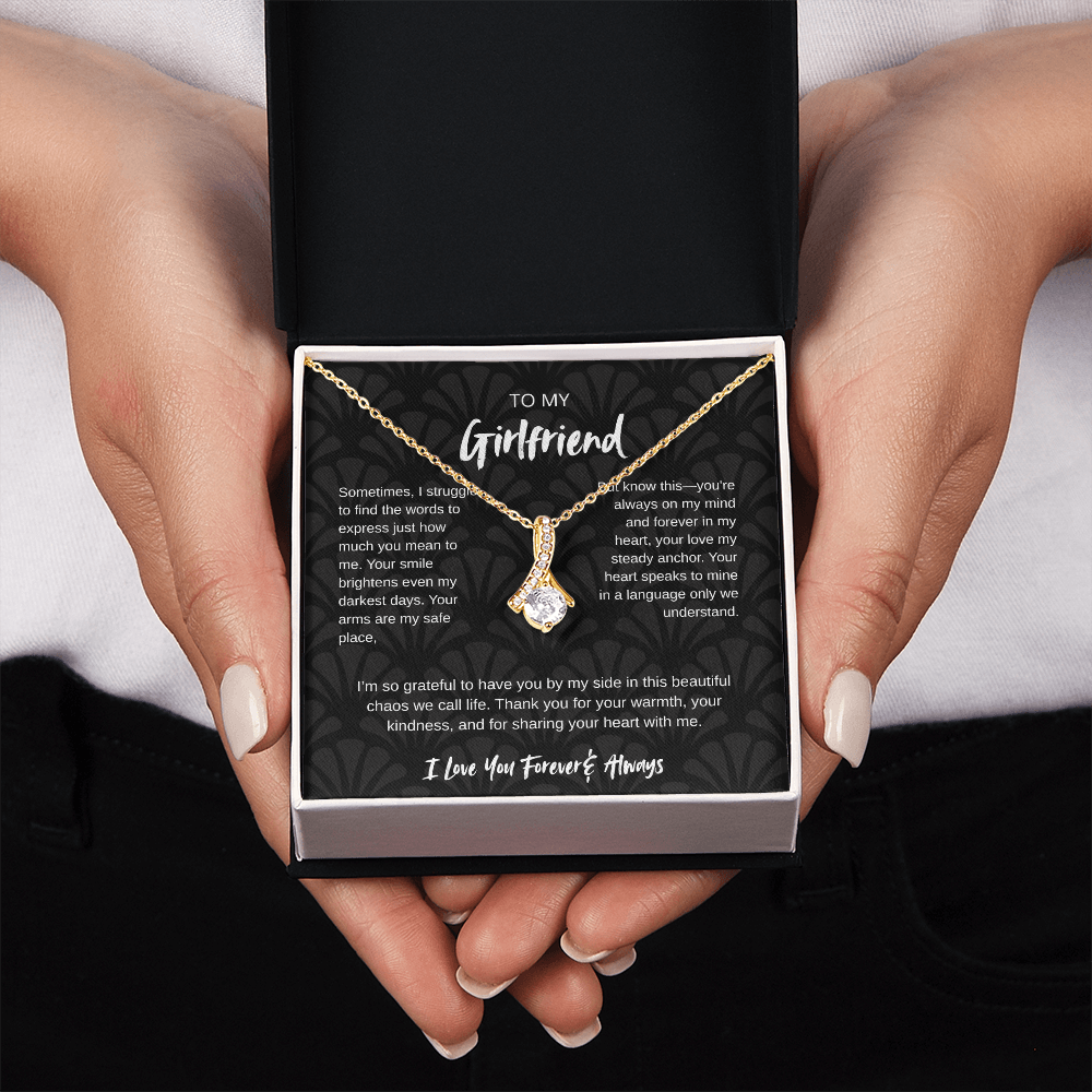 To My Girlfriend – Forever & Always |Necklace with Romantic Message Card