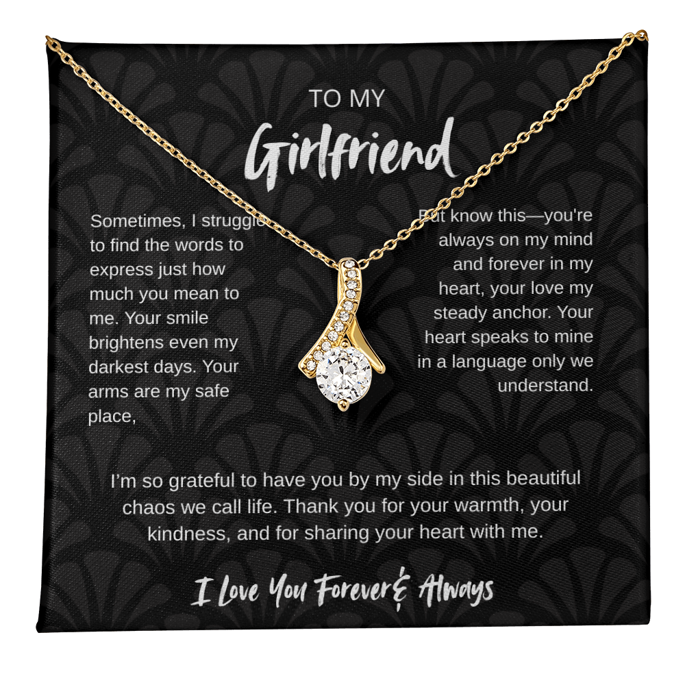 To My Girlfriend – Forever & Always |Necklace with Romantic Message Card