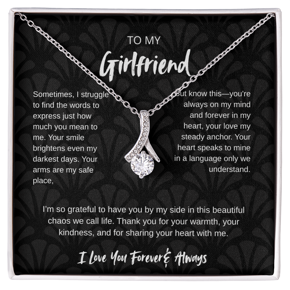 To My Girlfriend – Forever & Always |Necklace with Romantic Message Card
