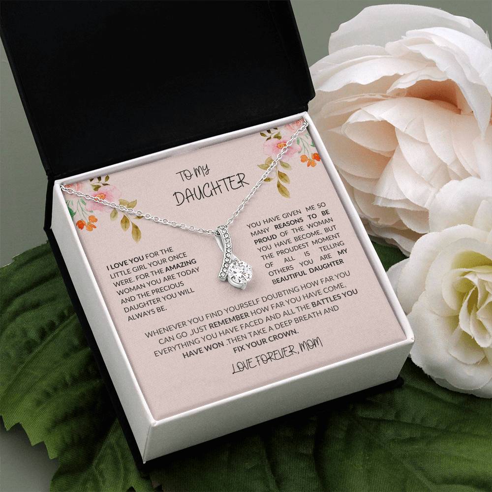 To My Daughter- I LOVE YOU Beauty Necklace