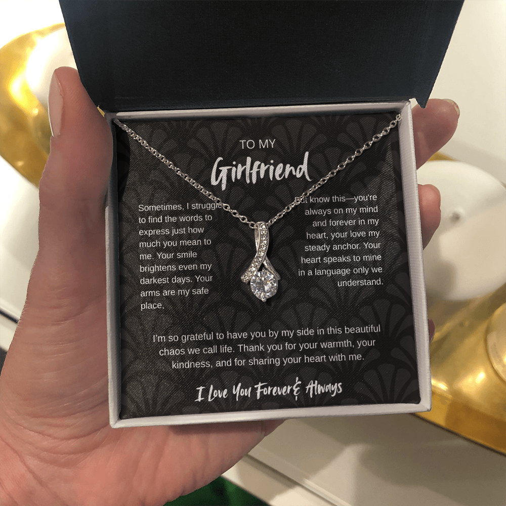 To My Girlfriend – Forever & Always |Necklace with Romantic Message Card
