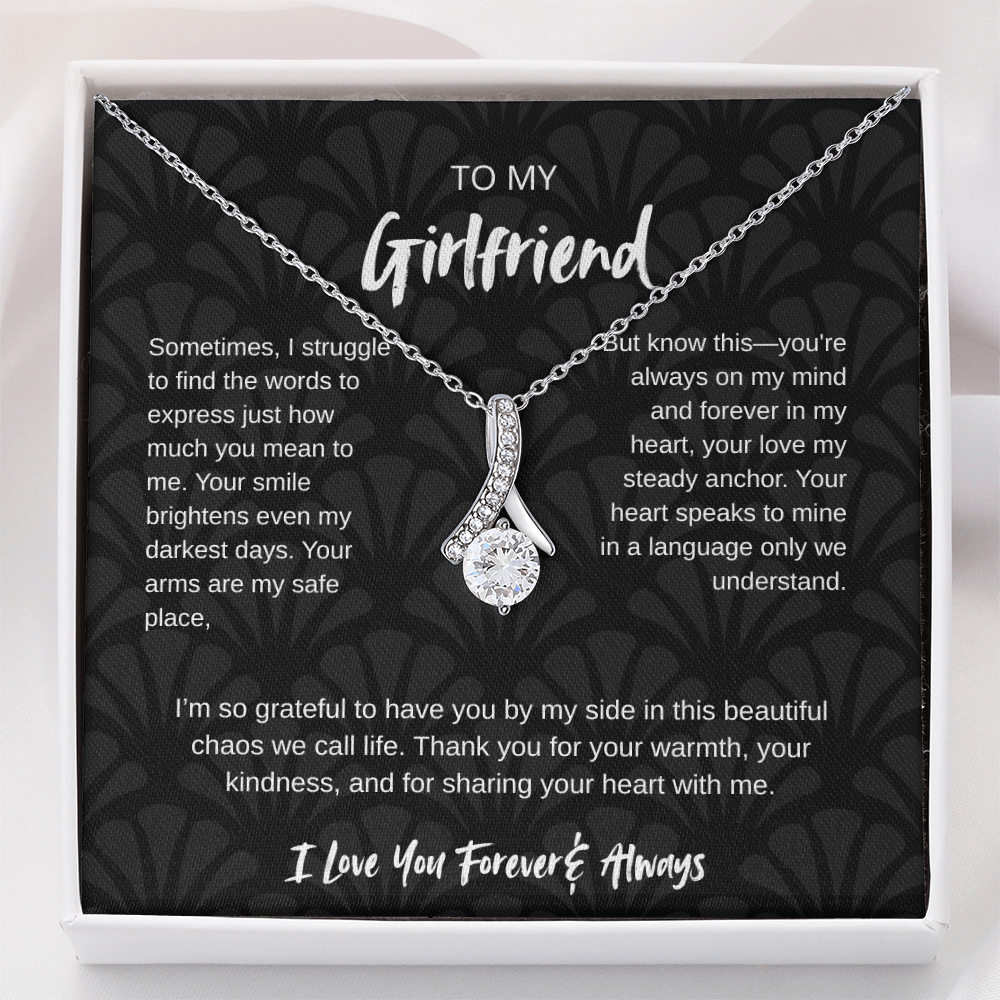 To My Girlfriend – Forever & Always |Necklace with Romantic Message Card