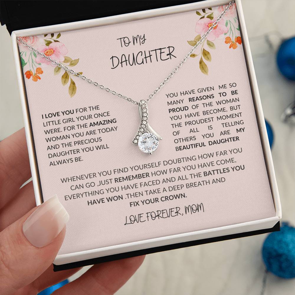 To My Daughter- I LOVE YOU Beauty Necklace
