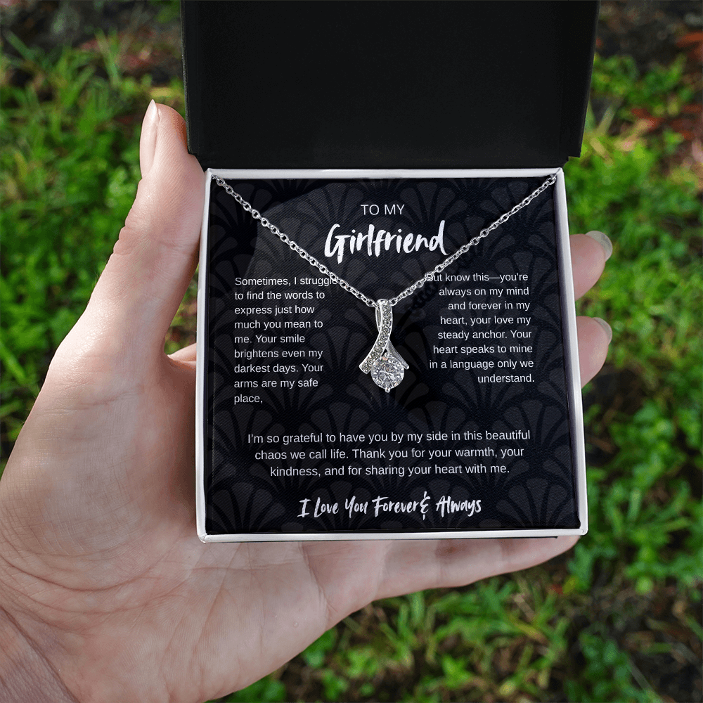 To My Girlfriend – Forever & Always |Necklace with Romantic Message Card
