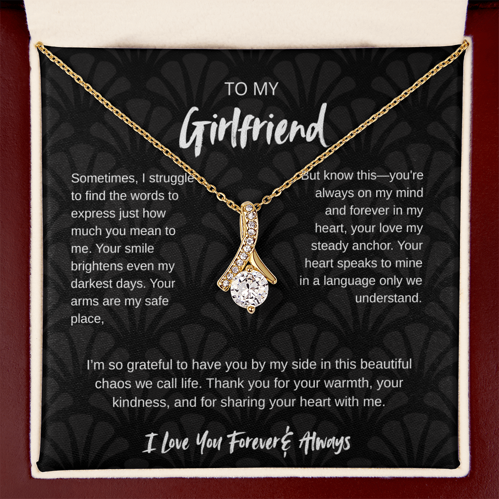 To My Girlfriend – Forever & Always |Necklace with Romantic Message Card