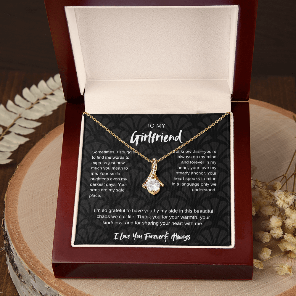 To My Girlfriend – Forever & Always |Necklace with Romantic Message Card