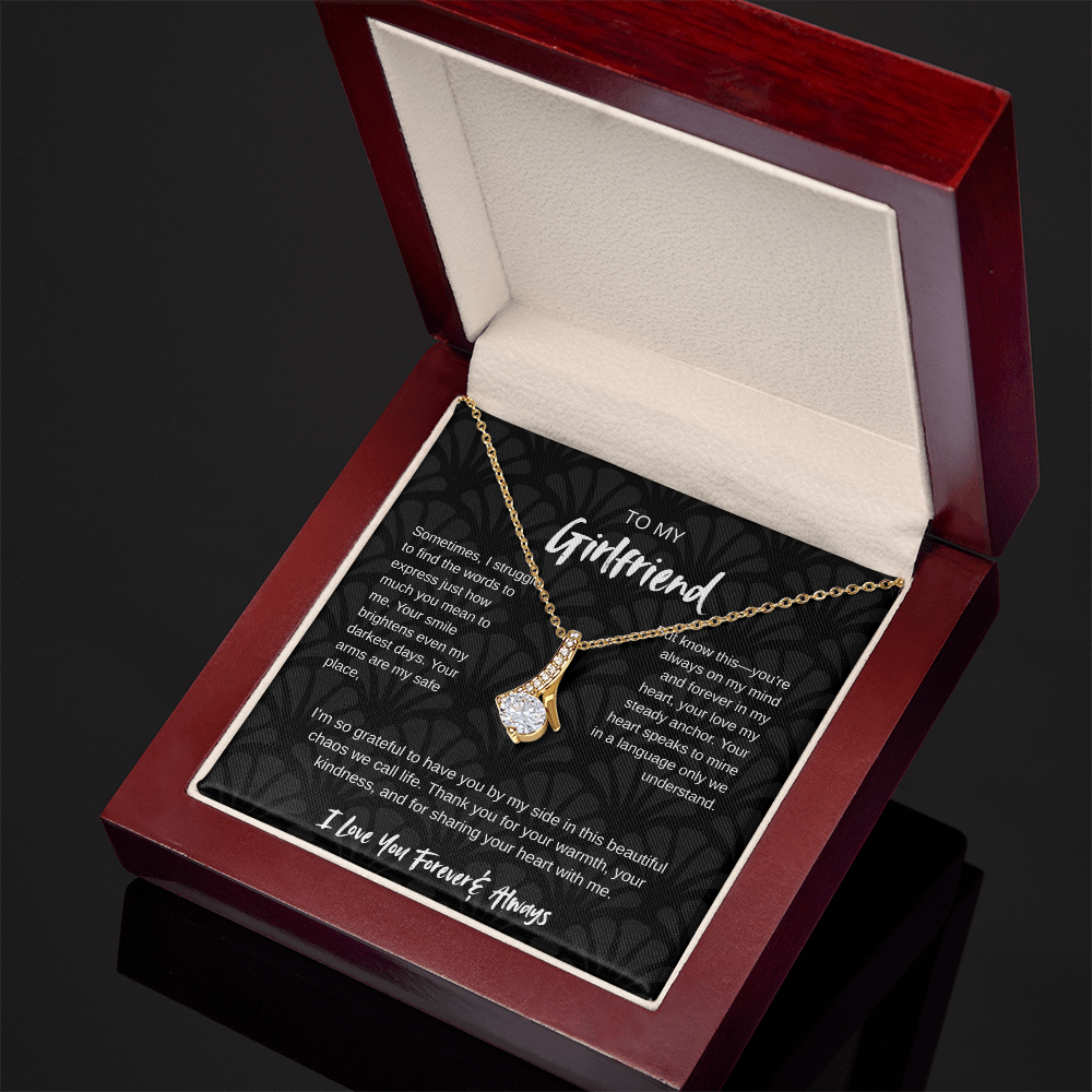 To My Girlfriend – Forever & Always |Necklace with Romantic Message Card