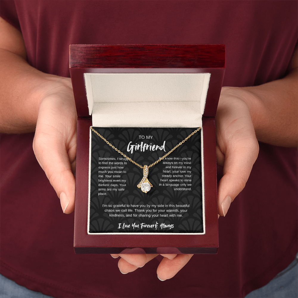 To My Girlfriend – Forever & Always |Necklace with Romantic Message Card