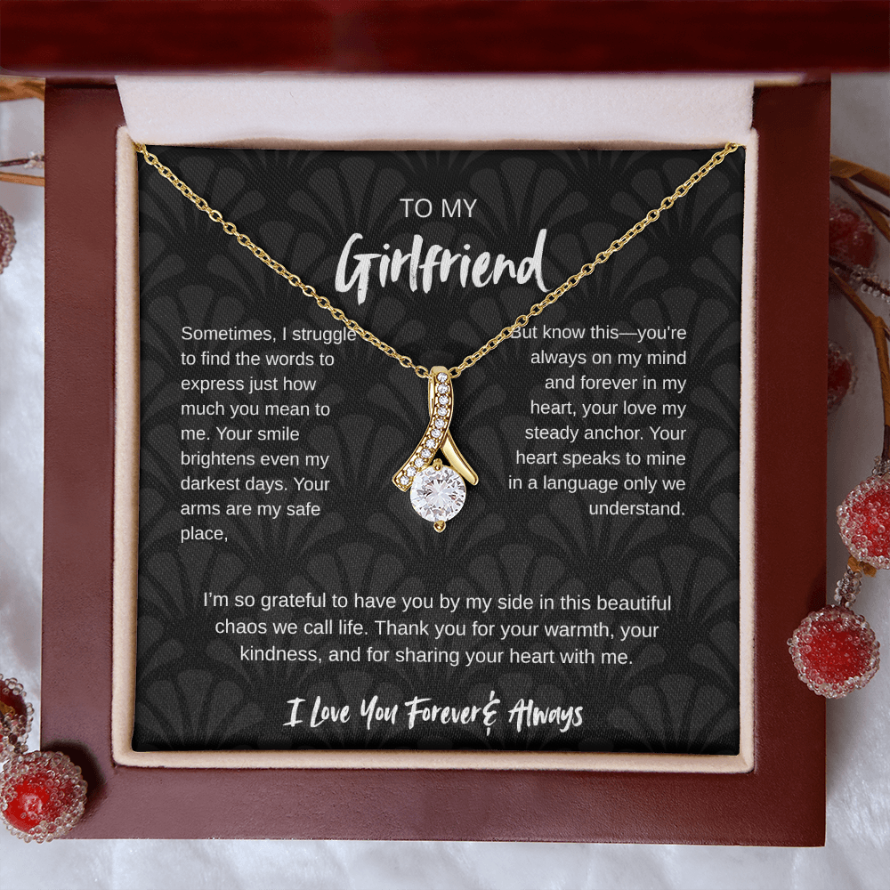 To My Girlfriend – Forever & Always |Necklace with Romantic Message Card