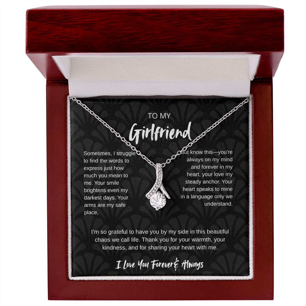 To My Girlfriend – Forever & Always |Necklace with Romantic Message Card