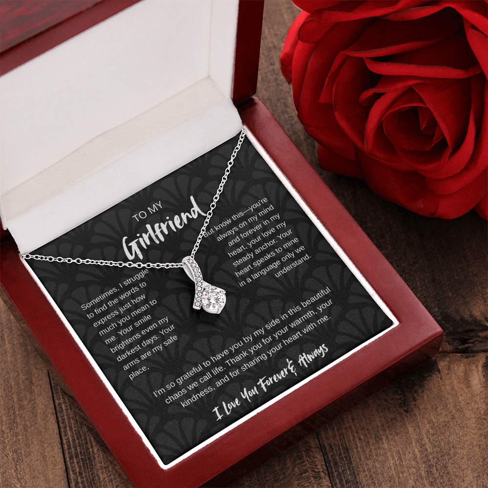 To My Girlfriend – Forever & Always |Necklace with Romantic Message Card